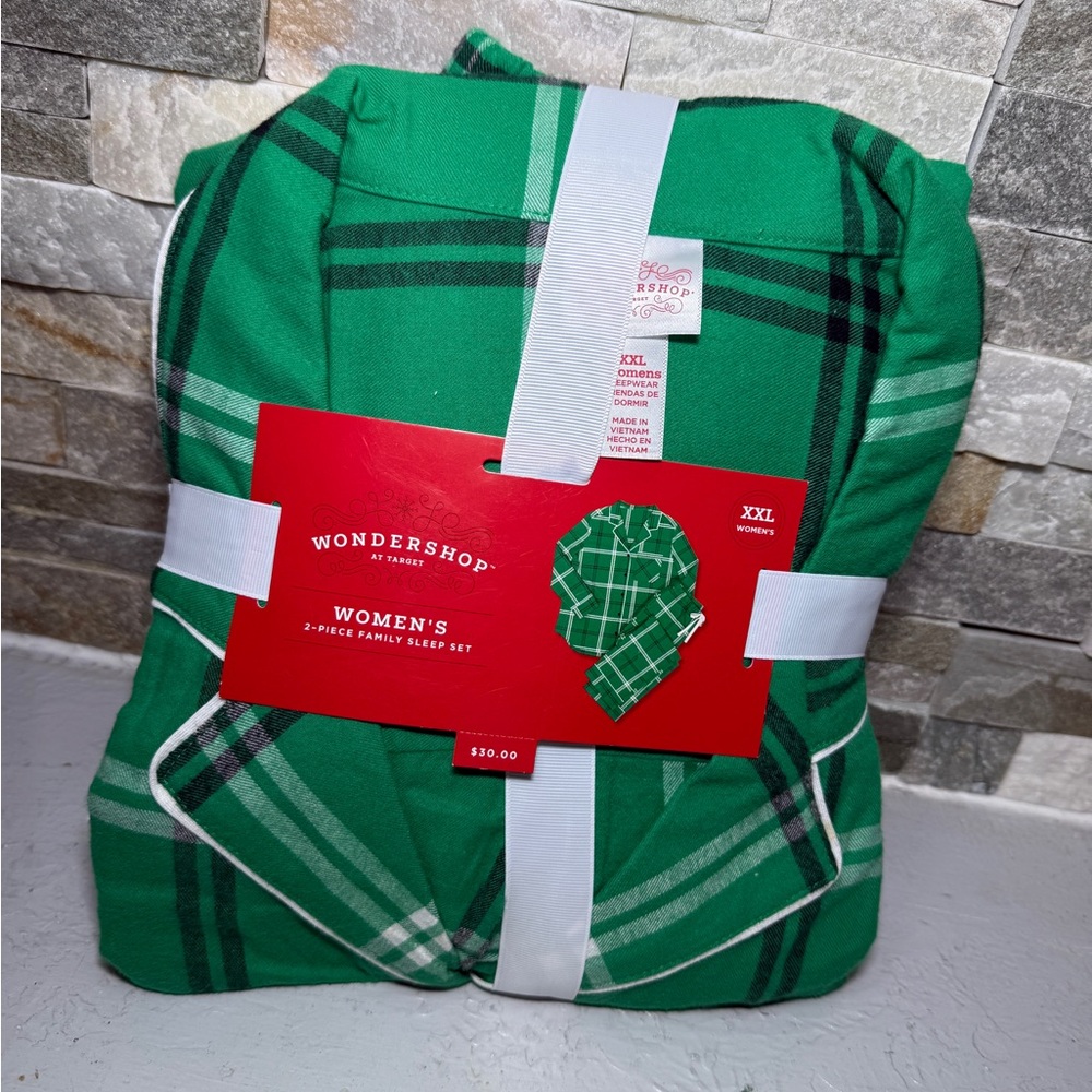 Wondershop Green Plaid Women's 2-Piece Lounge Set XXL